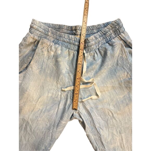 Anthropologie Cloth & Stone Denim Drawstring Lightweight Joggers Tropical Leaf P - Picture 8 of 10